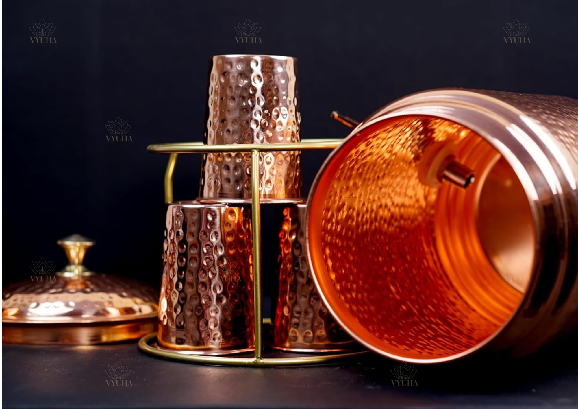 Amazon.com: VYUHA Pure Copper Hammered Water Dispenser Storage